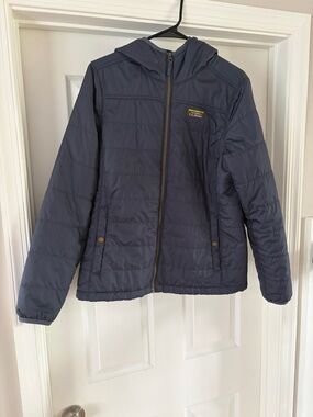 L.L. Bean Hooded Quilted Puffer in Navy